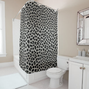 Rideaux De Douche Elégante collection tendance Leopard blanc de luxe