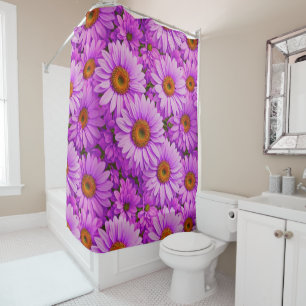 Rideaux De Douche Élégante marguerite florale magenta rose foncé
