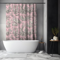 Elégante toile de jouy rose vintage