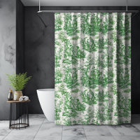 Elégante toile vintage verte de jouy