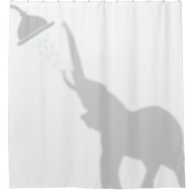Rideaux De Douche Eléphant Ombre Silhouette Ombre Épouses Douche (Devant)