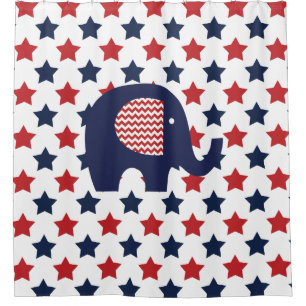 Rideaux De Douche Eléphant sur les étoiles patriotiques USA