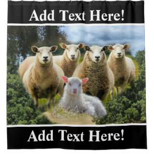 Rideaux De Douche Élevage de moutons Herbe de moutons Bébé Agneau Fe