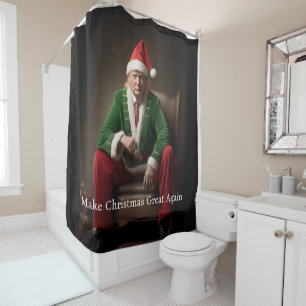 Rideaux De Douche Elf de Noël Donald Trump