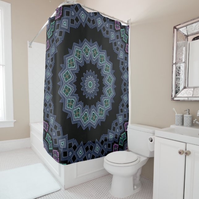 Rideaux De Douche Embroidered beads (En situation)