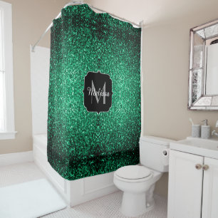 Rideaux De Douche Emerald Green fausse parties scintillant scintille