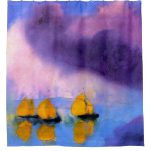 Rideaux De Douche Emil Nolde - Mer avec des nuages violets et des vo