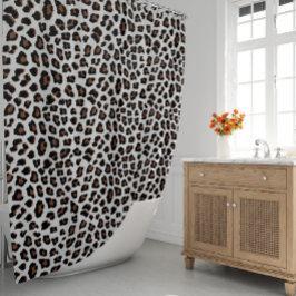 Rideaux De Douche Empreinte de léopard blanc