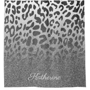 Rideaux De Douche Empreinte de léopard de parties scintillantes