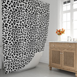 Rideaux De Douche Empreinte de léopard noir et blanc