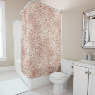 Rideaux De Douche Empreinte de léopard Peach Rose Gold Blush Pink G