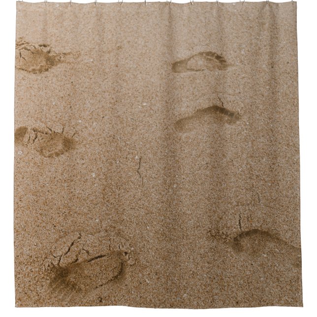 Rideaux De Douche Empreinte de pied en bord de mer (Devant)