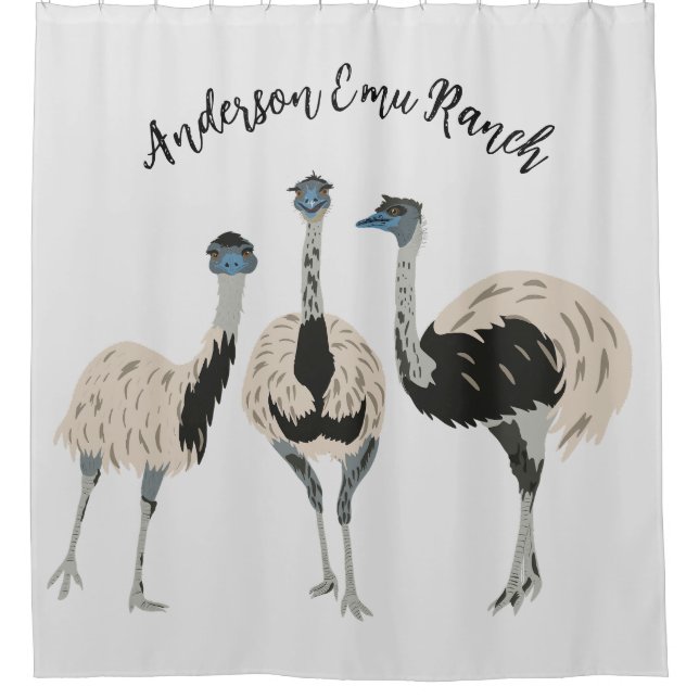 Rideaux De Douche Emus Bird Lovers Personnalisé (Devant)
