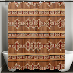 Rideaux de douche en bois dévêtus Style 1
