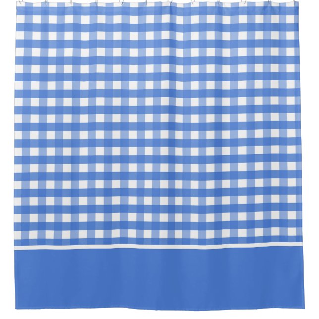Rideaux De Douche En vichy en bleu et blanc (Devant)