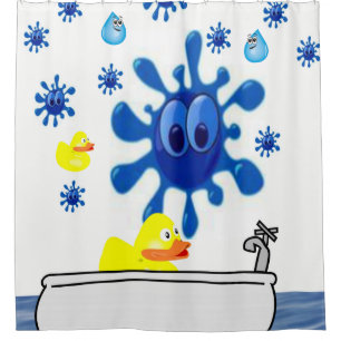 Rideaux De Douche enfants bain canards jaunes