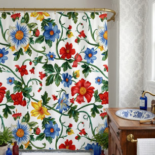 Rideaux De Douche Épanouissez-vous avec audace Motif floral vibran