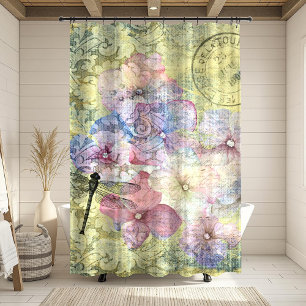 Rideaux De Douche Éphémère de marque postale de libellule d'Hydrange