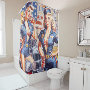 Rideaux De Douche Épingle mécanique rétro-up