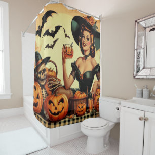 Rideaux De Douche Épingle vintage d'Halloween