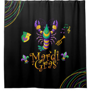 Rideaux De Douche Épis/trompette/masque/fleur de lis Mardi Gras