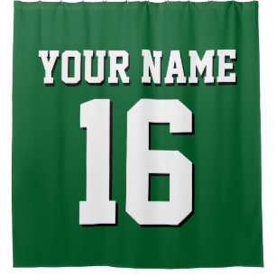 Rideaux De Douche Équipe de Jersey de Sports White Forest Green