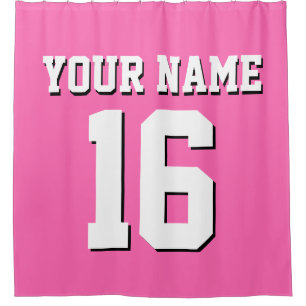 Rideaux De Douche Équipe de Jersey Hot Rose White Sports