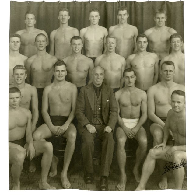 Rideaux De Douche Équipe de natation vintage (Devant)