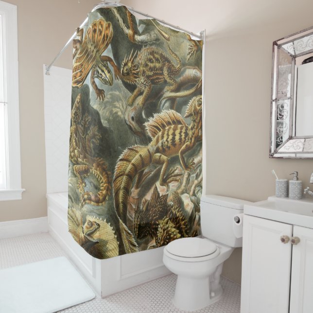 Rideaux De Douche Ernst Haeckel, ancienne illustration de mode Lacer (En situation)