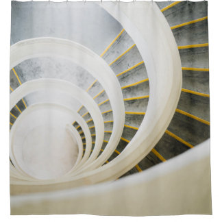 Rideaux De Douche Escaliers noirs et blancs en spirale