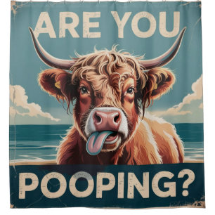 Rideaux De Douche Est-ce que tu fais caca ? Drôle de vache des Highl