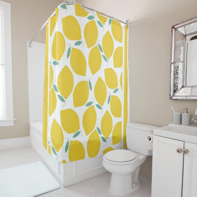 Rideaux De Douche Été Nouveauté Citron-Motif imprimé (En situation)