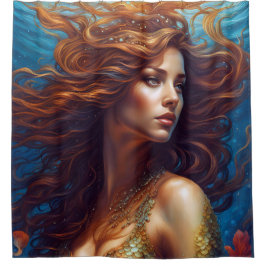 Rideaux De Douche Ethereal Mermaid Art Imprimer Imaginaire sous-mari