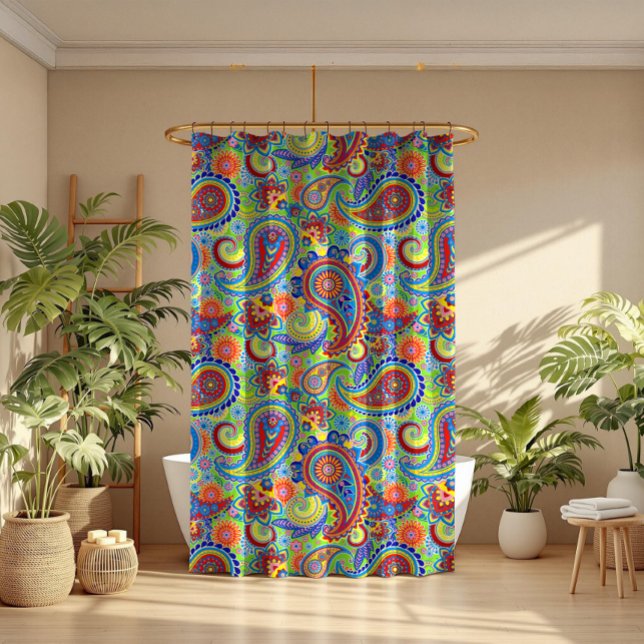 Rideaux De Douche Éthique couleur Motif sans couture Paisley (Créateur téléchargé)