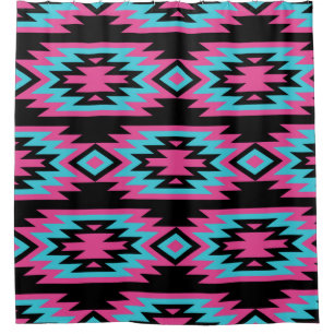 Rideaux De Douche Ethnic American Indian : Motifs aztèques.