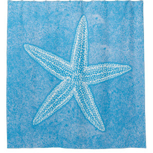 Rideaux De Douche Étoile de mer Aqua Bleu
