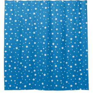 Rideaux De Douche Etoiles bleues et blanches Ciel céleste