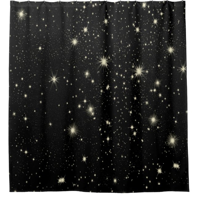 Rideaux De Douche étoiles de nuit ciel étoilé ciel (Devant)