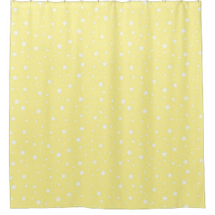 Rideaux De Douche Etoiles jaune pâle et blanc Ciel céleste