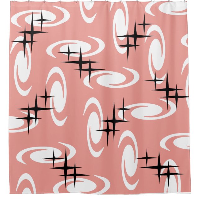 Rideaux De Douche Étoiles Motif Saumon rose (Devant)