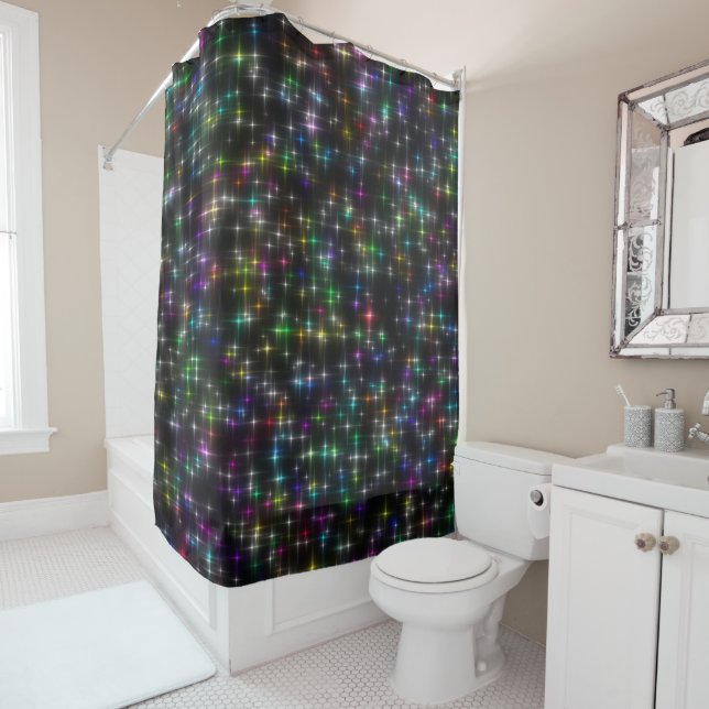 Rideaux De Douche Étonnantes étoiles multicolores (En situation)