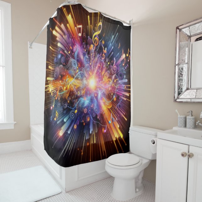 Rideaux De Douche Explosion musicale (En situation)