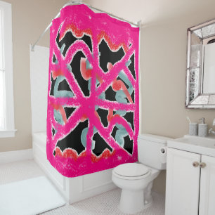 Rideaux De Douche Fabuleux mode rose et audacieux salle de bain noir