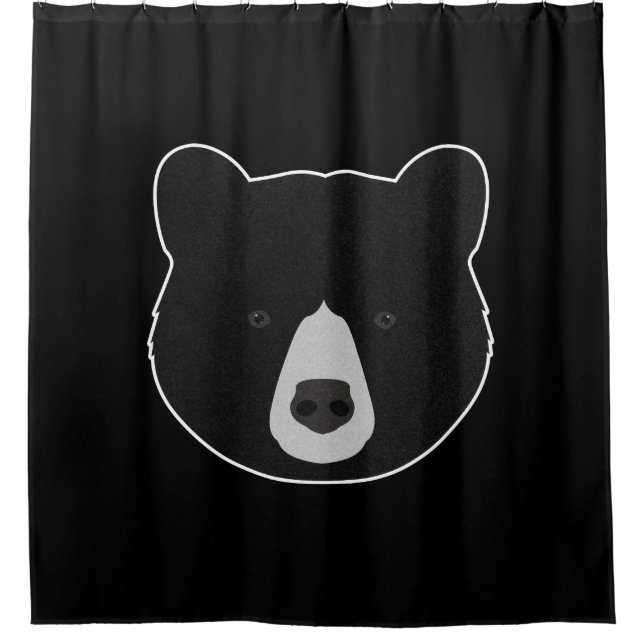 Rideaux De Douche Face de l'ours noir (Devant)
