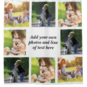 Rideaux De Douche Faites votre propre collage photo et texte