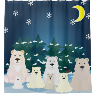 Rideaux De Douche Famille d'ours