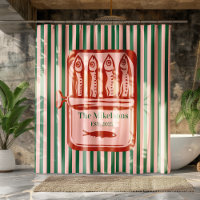Famille personnalisée Rétro Sardine Tin Stripes