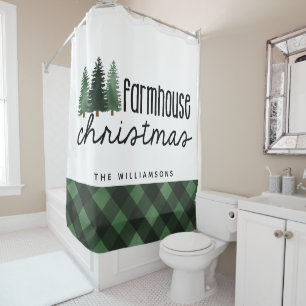 Rideaux De Douche Farmhouse Christmas Pays Nom de famille utilisé