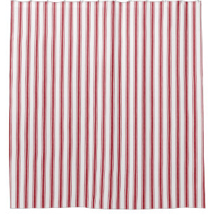 Rideaux De Douche Farmhouse Christmas Red White Ticking Grève