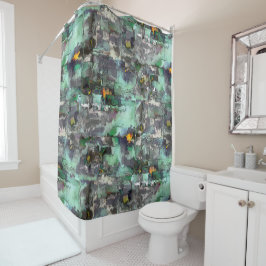 Rideaux De Douche Faux roches colorées prédominent vert menthe à gri